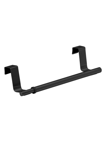 Wenko Edelstahl-Handtuchstange "Teleskop" in Schwarz - (B)60 x (H)6 x (T)7 cm