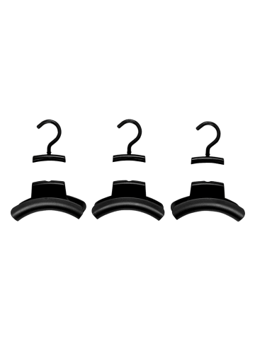Wenko 3-delige set: handtassenhouders "Hercules" zwart - (B)9 x (H)12,5 x (D)14 cm