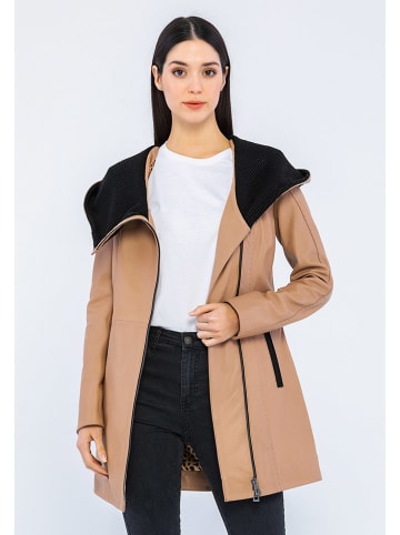 GIORGIO DI MARE Leren mantel beige