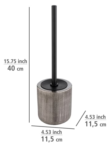 Wenko Toiletborstelgarnituur "Rivara" grijs - (H)40 x Ø 11,5 cm