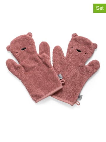 Sebra 2-delige set: washandjes "Milo" oudroze - (B)20 cm