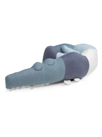 Sebra Poduszka "Sleepy Croc" w kolorze błękitnym - 100 x 9,5 cm