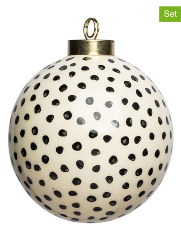 Tranquillo Bombki (6 szt.) w kolorze biało-czarnym - Ø 8 cm