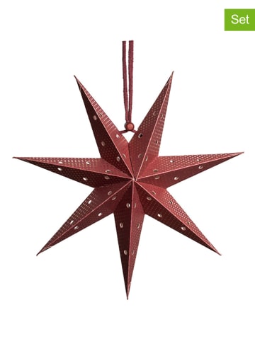 Tranquillo 2-delige set: papieren sterren rood - (L)20 x (B)20 cm