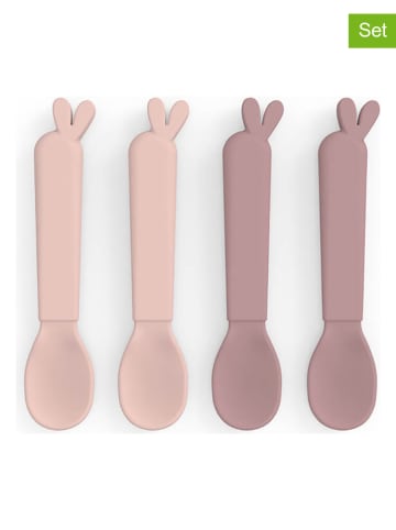 done by deer 4-delige set: eetleerlepels "Lalee" lichtroze - (L)13 cm