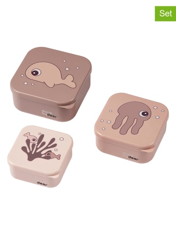 done by deer 3-delige set: lunchboxen "Sea Powder" lichtroze