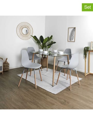 THE HOME DECO FACTORY 2-delige set: eetkamerstoelen "Scandinave" grijs - (B)46 x (H)85 x (D)56 cm