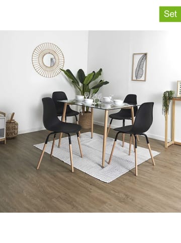 THE HOME DECO FACTORY 2er-Set: Esszimmerstühle "Scandinave" in Schwarz - (B)46 x (H)85 x (T)56 cm