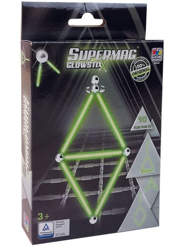 SUPERMAG 10-częściowy zestaw magnetyczny "Supermag Glowstix" - 3+