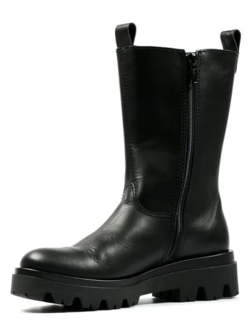 Richter Shoes Skórzane kozaki zimowe w kolorze czarnym