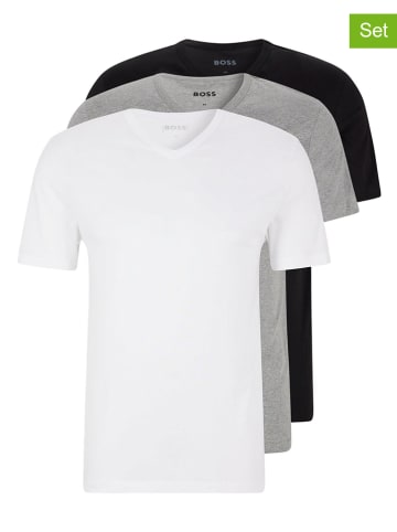 Hugo Boss Underwear 3er-Set: Shirts in Weiß/ Grau/ Schwarz