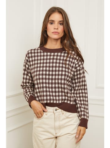 Soft Cashmere Sweter w kolorze beżowo-ciemnobrązowym
