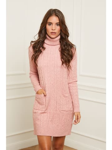 Soft Cashmere Dzianinowa sukienka w kolorze jasnoróżowym