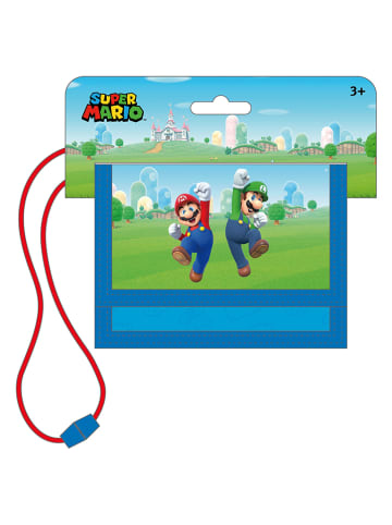 Super Mario Portemonnee "Super Mario" blauw/groen - (B)13 x (H)9 x (D)2 cm
