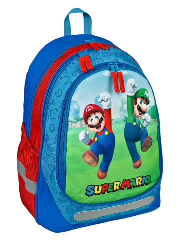 Super Mario Plecak "Super Mario" w kolorze niebieskim - 31 x 43 x 19 cm