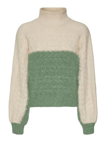 Vero Moda Sweter "Saga" w kolorze kremowo-zielonym