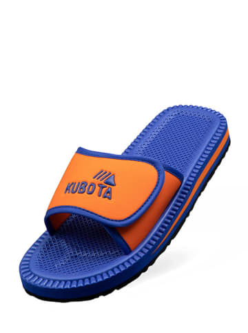 Kubota Slippers "Rzep" blauw/oranje