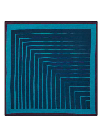 Just Cashmere Kaschmir-Tuch "Farel" in Blau - (L)65 x (B)65 cm