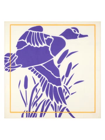 Perfect Cashmere Kaszmirowa chusta "Tibet" w kolorze biało-fioletowym - 90 x 90 cm