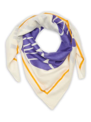 Perfect Cashmere Kaszmirowa chusta "Tibet" w kolorze biało-fioletowym - 90 x 90 cm