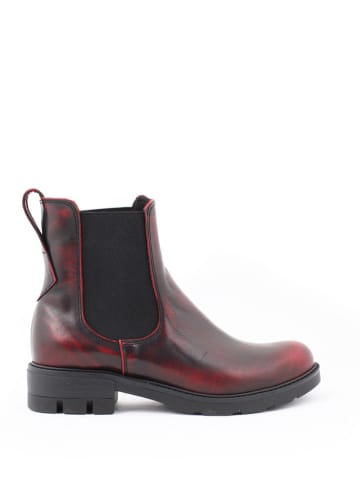 Zapato Leder-Chelsea-Boots in Schwarz/ Rot