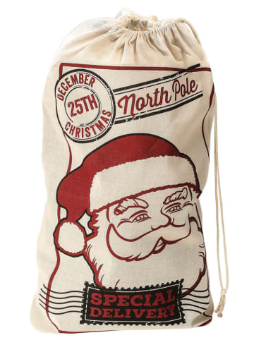 Widmann Cadeauzak "Santa Claus" beige/rood - (B)50 x (H)80 cm
