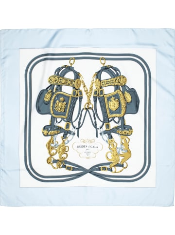 Hermès Seidentuch in Hellblau/ Weiß - (L)90 x (B)90 cm