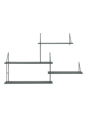 House Nordic Wandregal in Grün/ Grau - (B)99 x (H)62 x (T)17,5 cm