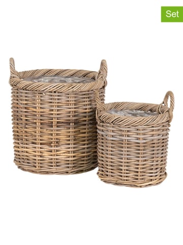 House Nordic 2er-Set: Blumentöpfe in Braun