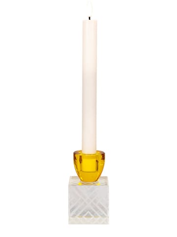 House Nordic Kerzenständer in Gold/ Weiß - (B)6 x (H)10 x (T)6 cm