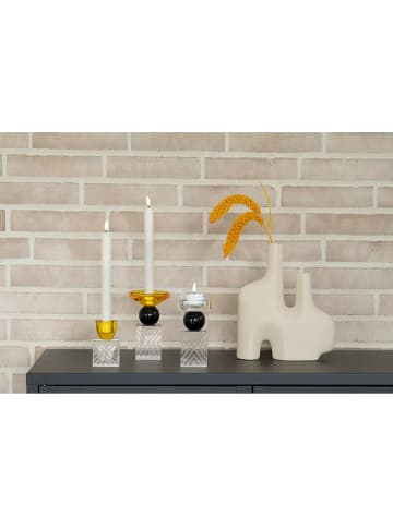 House Nordic Kerzenständer in Gold/ Weiß - (B)6 x (H)10 x (T)6 cm