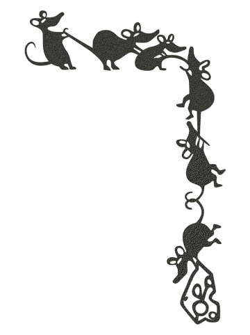 hippodino Wanddekor in Schwarz - (B)32 x (H)50 cm