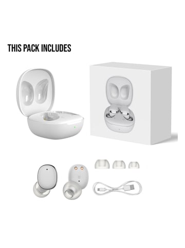 SWEET ACCESS Słuchawki bezprzewodowe Bluetooth In-Ear w kolorze białym