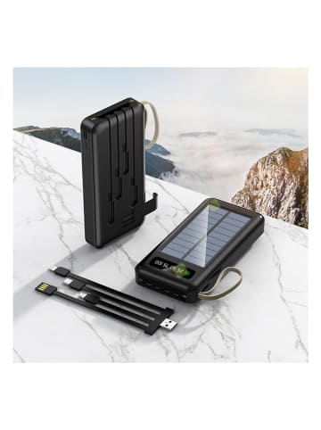 SWEET ACCESS Powerbank solarny w kolorze czarnym - 30.000 mAh
