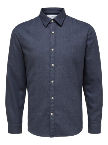 SELECTED HOMME Blouse "Robin" - slim fit - donkerblauw