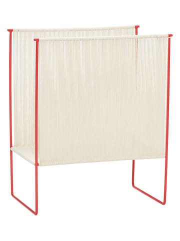 Hübsch Zeitschriftenhalter "String" in Rot/ Creme - (B)43 x (H)50 x (T)25 cm
