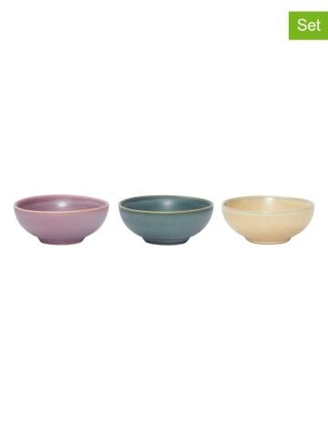 Hübsch 3er-Set: Schalen "Trio" in Gelb/ Blau/ Rosa - Ø 7 cm