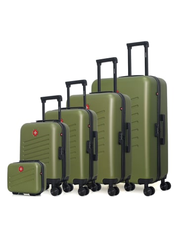 SWISS KOPPER 5tlg. Hardcase-Trolleyset "Zurich" in Oliv