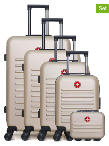 SWISS KOPPER 5tlg. Hardcase-Trolleyset "Wil" in Beige