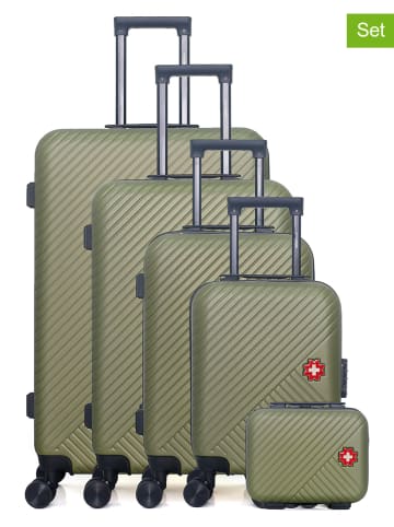 SWISS KOPPER 5tlg. Hardcase-Trolleyset "Spiez" in Khaki