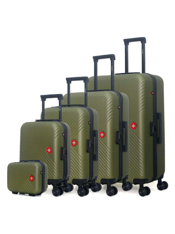 SWISS KOPPER 5tlg. Hardcase-Trolleyset "Spiez" in Khaki
