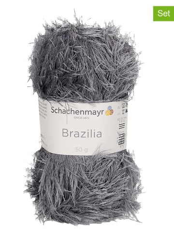 Schachenmayr since 1822 10er-Set: Kunstfasergarne "Brazilia" in Grau - 10x 50 g