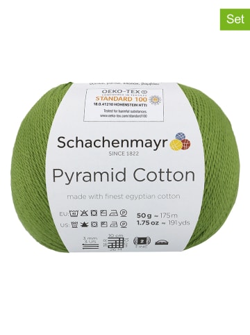 Schachenmayr since 1822 10er-Set: Baumwollgarne "Pyramid Cotton" in Grün - 10x 50 g