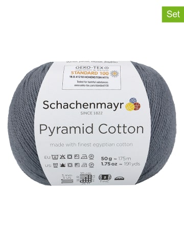 Schachenmayr since 1822 10er-Set: Baumwollgarne "Pyramid Cotton" in Grau - 10x 50 g