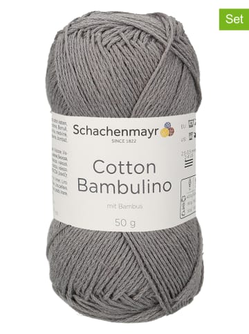 Schachenmayr since 1822 10er-Set: Baumwollgarne "Bambulino" in Grau - 10x 50 g