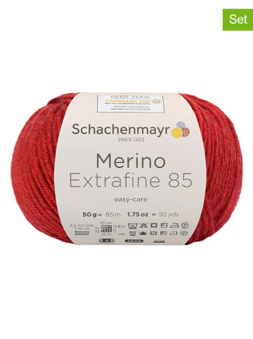 Schachenmayr since 1822 10er-Set: Merinowollgarne "Merino Extrafine 85" in Rot - 10x 50 g