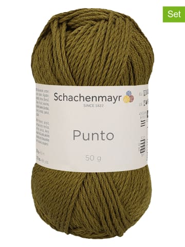 Schachenmayr since 1822 10er-Set: Baumwoll-Mixgarne "Punto" in Oliv - 10x 50 g