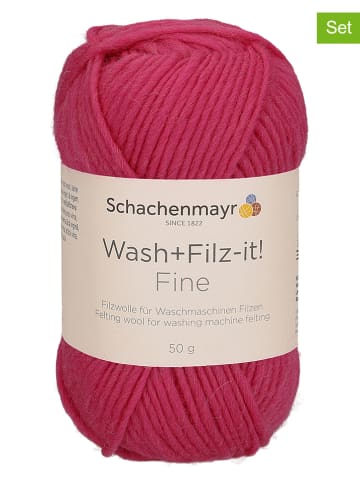 Schachenmayr since 1822 10er-Set: Wollgarne "Wash+Filz-it! Fine" in Pink - 10x 50 g