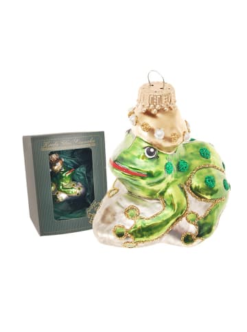 Krebs Glas Lauscha Christbaumornament in Grün  - (B)6 cm