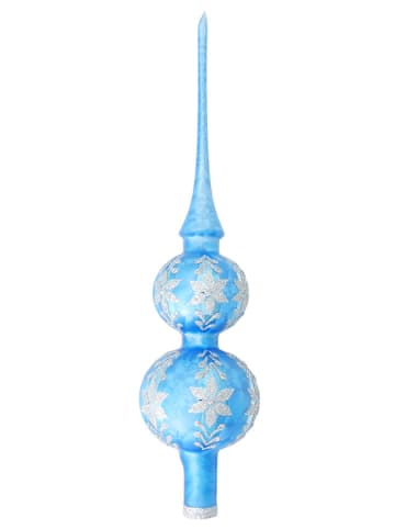 Krebs Glas Lauscha Baumspitze in Blau - (L)30 cm